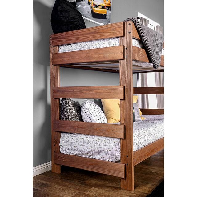 Arlette Twin/Twin Bunk Bed Brown, Black, Gray, & White - US Furniture & Mattress (Waterbury,CT)*