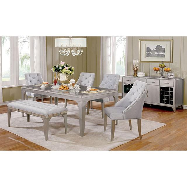 DIOCLES Silver/Light Gray Side Chair (2/CTN) - US Furniture & Mattress (Waterbury,CT)*