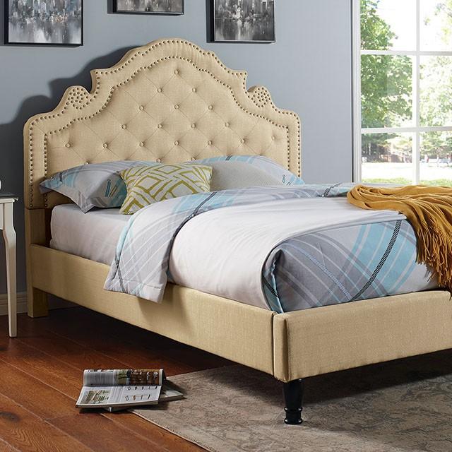 Aubree Bed Beige - US Furniture & Mattress (Waterbury,CT)*