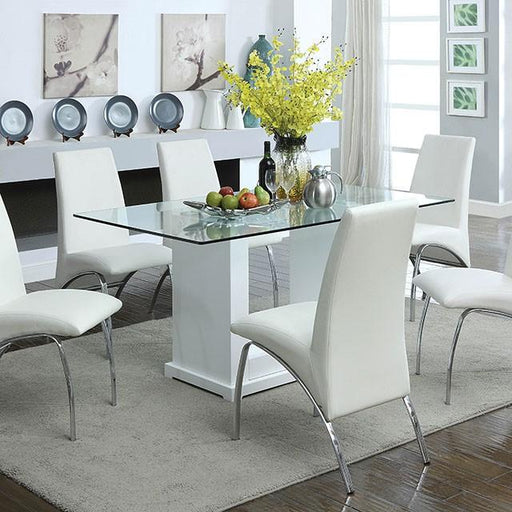 Eva White/Clear Dining Table - US Furniture & Mattress (Waterbury,CT)*