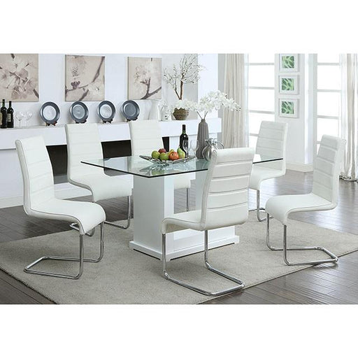Eva White/Clear Dining Table - US Furniture & Mattress (Waterbury,CT)*