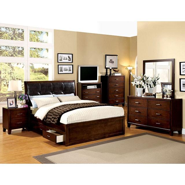 Enrico Full Queen Bed Brown, Black, & Cherry - US Furniture & Mattress (Waterbury,CT)*