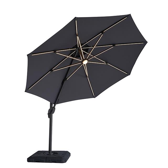 Nuti 10 Ft Round Umbrella w/ LED Light + 37" Large Base - US Furniture & Mattress (Waterbury,CT)*