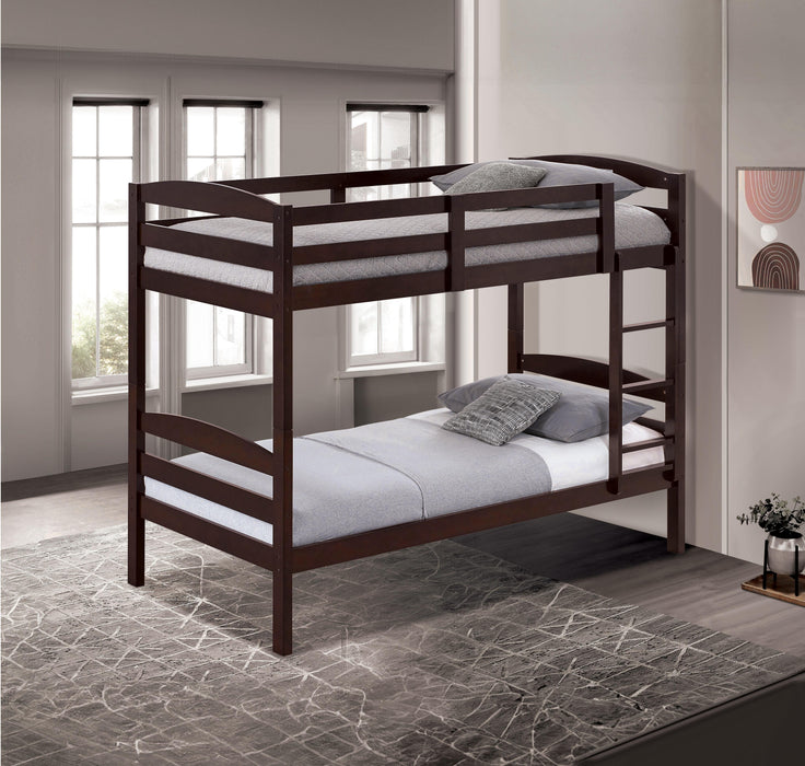 Finsbury Twin Twin Bunk Bed Espresso, Grey & White - US Furniture & Mattress (Waterbury,CT)*