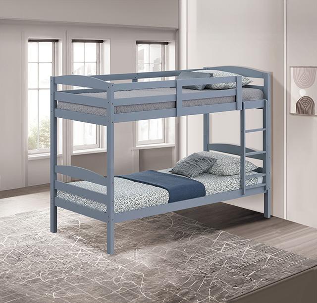 Finsbury Twin Twin Bunk Bed Espresso, Grey & White - US Furniture & Mattress (Waterbury,CT)*