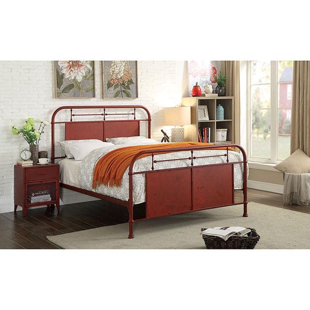 Haldus Cal.King, E.King, & Twin Bed White, Ivory, & Red - US Furniture & Mattress (Waterbury,CT)*