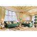 VERDANTE Emerald Green/Gold Sofa - US Furniture & Mattress (Waterbury,CT)*