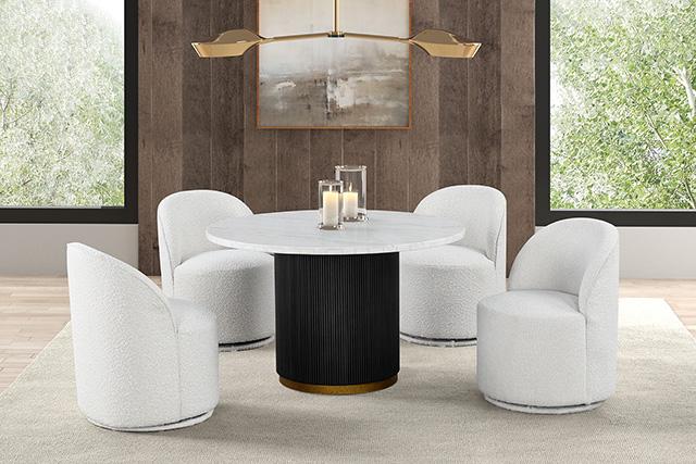 Varde 5 Pc Dining Table Set White - US Furniture & Mattress (Waterbury,CT)*