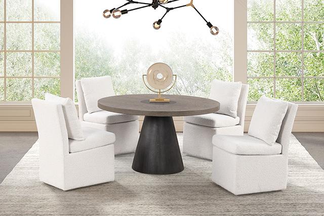 Broager 5 Pc Dining Table Set (Light Gray Swivel Chairs) - US Furniture & Mattress (Waterbury,CT)*