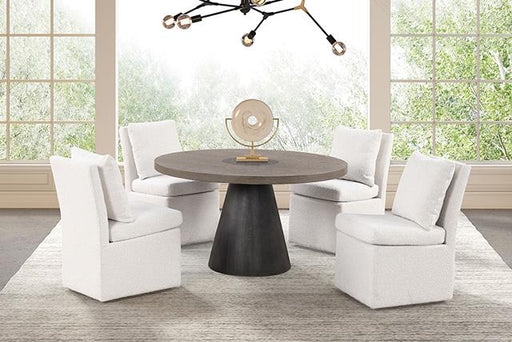 Broager 5 Pc Dining Table Set (Light Gray Caster Chairs) - US Furniture & Mattress (Waterbury,CT)*