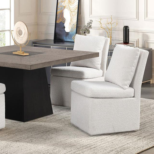 Broager 5 Pc Dining Table Set (White Swivel Chairs) - US Furniture & Mattress (Waterbury,CT)*