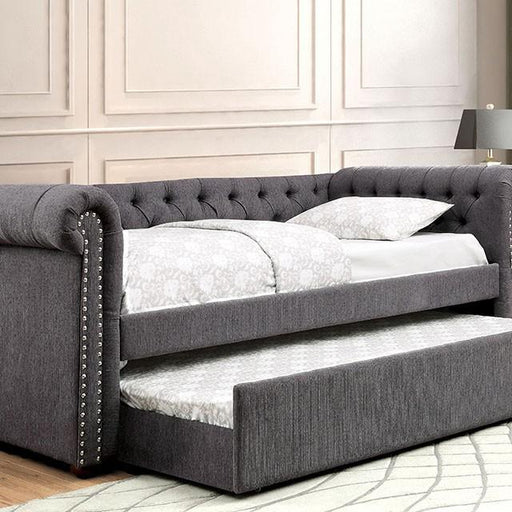 LEANNA Gray Full Daybed w/ Trundle, Gray - US Furniture & Mattress (Waterbury,CT)*