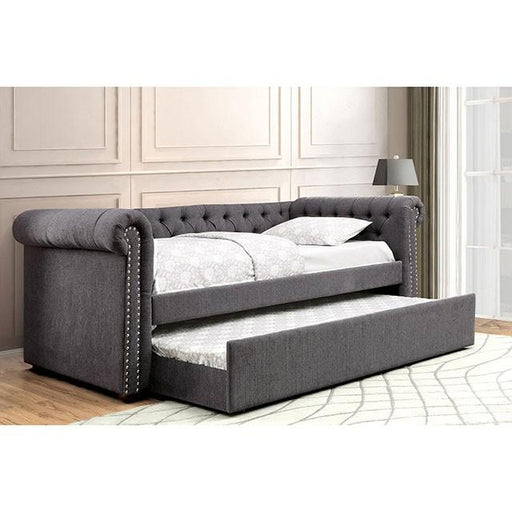 LEANNA Gray Full Daybed w/ Trundle, Gray - US Furniture & Mattress (Waterbury,CT)*