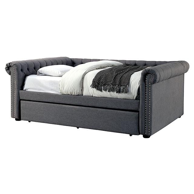 LEANNA Gray Full Daybed w/ Trundle, Gray - US Furniture & Mattress (Waterbury,CT)*