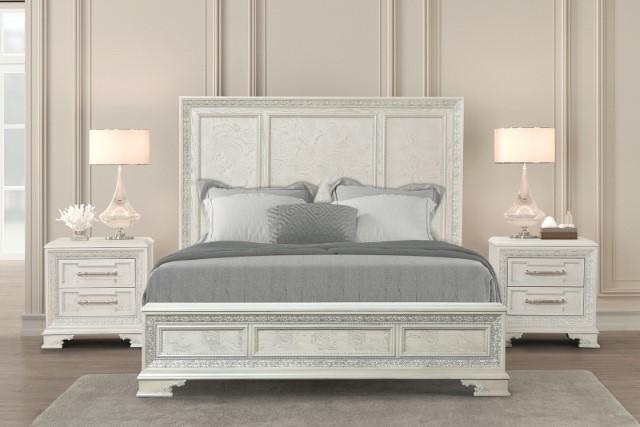 Stella Mia E.King & Queen Bed White & White - US Furniture & Mattress (Waterbury,CT)*