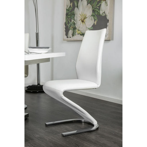 Midvale White/Chrome Side Chair (2/CTN) - US Furniture & Mattress (Waterbury,CT)*