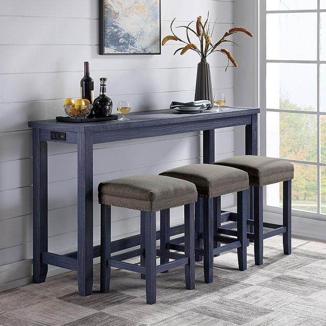 Caerleon 3 & 4 Piece Counter Ht. Set Gray & Blue - US Furniture & Mattress (Waterbury,CT)*
