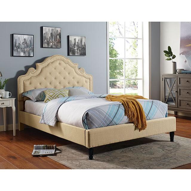 Aubree Bed Beige - US Furniture & Mattress (Waterbury,CT)*