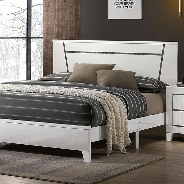 MAGDEBURG Cal.King Bed, Black & White - US Furniture & Mattress (Waterbury,CT)*