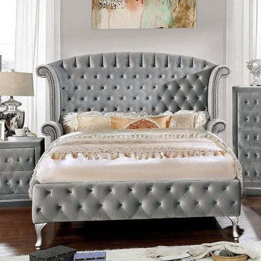 Alzir Gray & Black Queen & E.King Bed - US Furniture & Mattress (Waterbury,CT)*