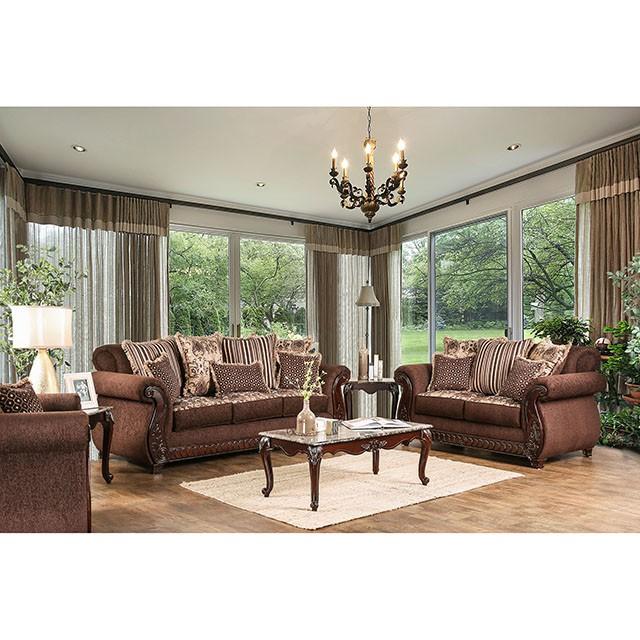 TABITHA Brown Love Seat, Brown - US Furniture & Mattress (Waterbury,CT)*