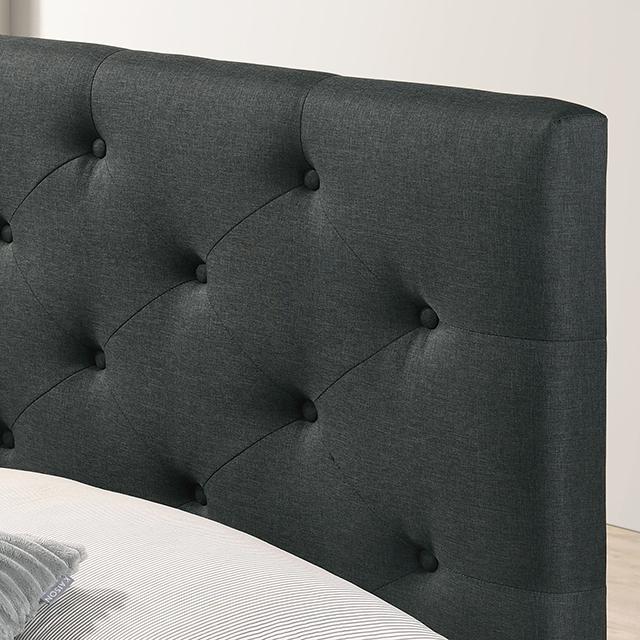 SYBELLA Cal.King Bed, Dark Gray