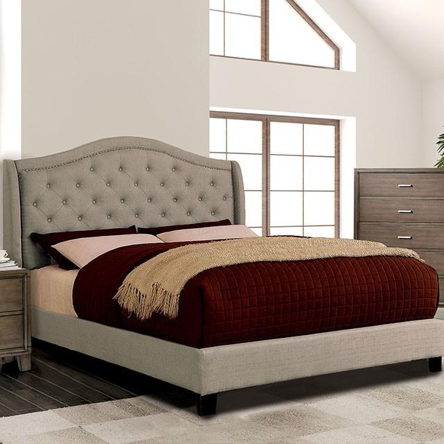 Carly Cal.King, E.King, Full, & Queen Bed Grey & Brown - US Furniture & Mattress (Waterbury,CT)*