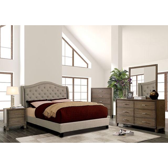 Carly Cal.King, E.King, Full, & Queen Bed Grey & Brown - US Furniture & Mattress (Waterbury,CT)*