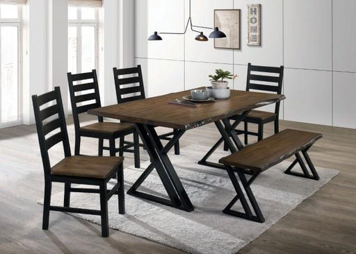 Barbary Dining Table Set with Bench - US Furniture & Mattress (Waterbury,CT)*
