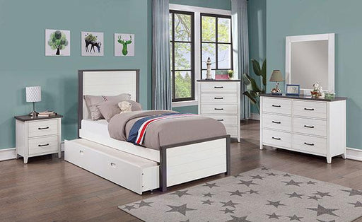 PRIAM Night Stand, White/Gray - US Furniture & Mattress (Waterbury,CT)*