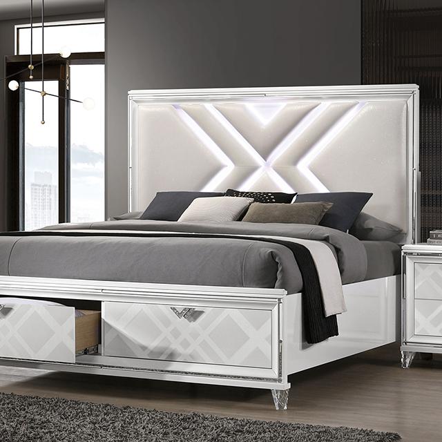Emmeline 4 & 5 Piece Queen Bedroom Set Gray & White - US Furniture & Mattress (Waterbury,CT)*