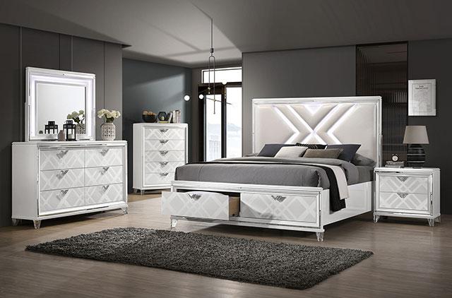 Emmeline 4 & 5 Piece Queen Bedroom Set Gray & White - US Furniture & Mattress (Waterbury,CT)*