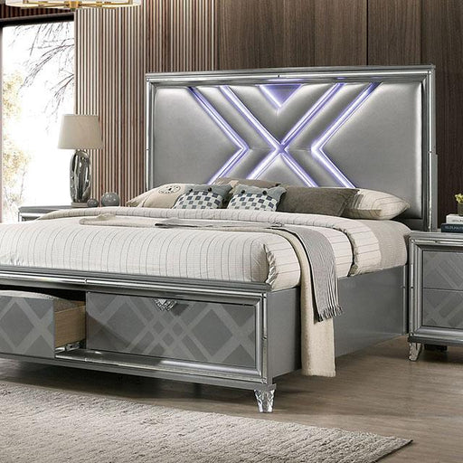 Emmeline 4 & 5 Piece Queen Bedroom Set Gray & White - US Furniture & Mattress (Waterbury,CT)*