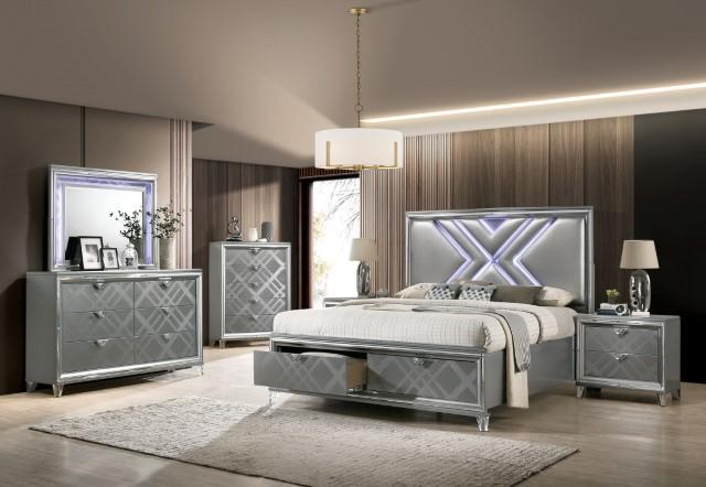 Emmeline 4 & 5 Piece Queen Bedroom Set Gray & White - US Furniture & Mattress (Waterbury,CT)*