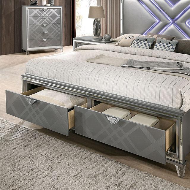 Emmeline 4 & 5 Piece Queen Bedroom Set Gray & White - US Furniture & Mattress (Waterbury,CT)*