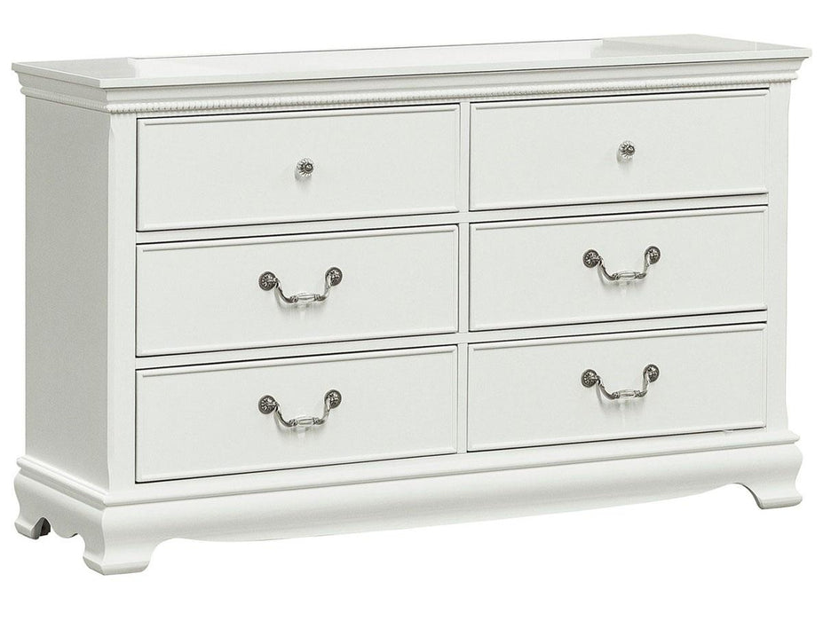 Lucida 6 Drawer Dresser in White 2039W-5