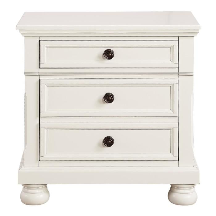 Homelegance Laurelin 3 Drawer Nightstand in White 1714W-4 image