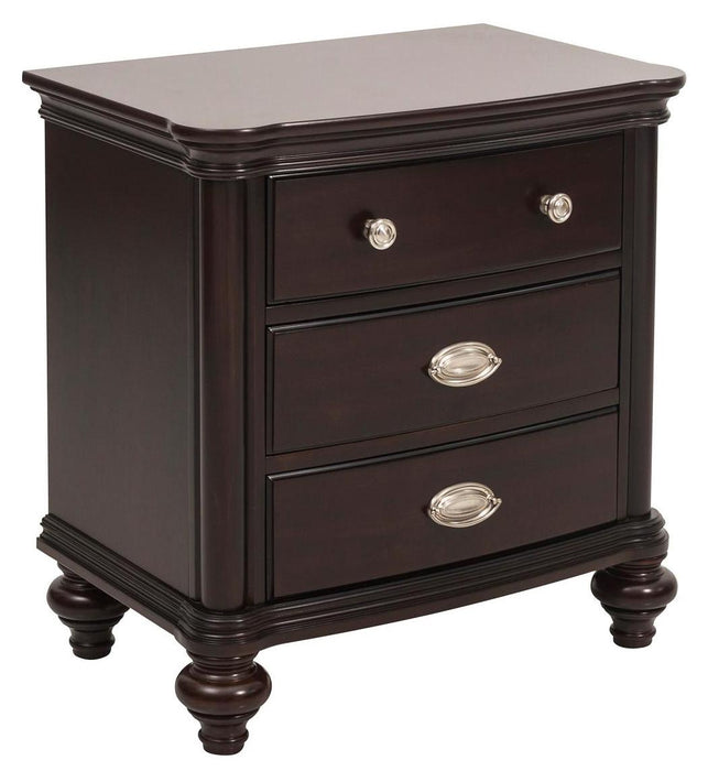 Homelegance Marston 3 Drawer Nightstand in Dark Cherry 2615DC-4