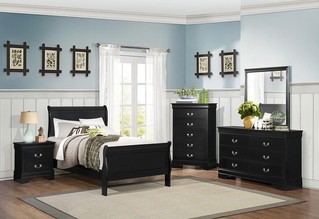 Mayville Full Sleigh Bed in Black