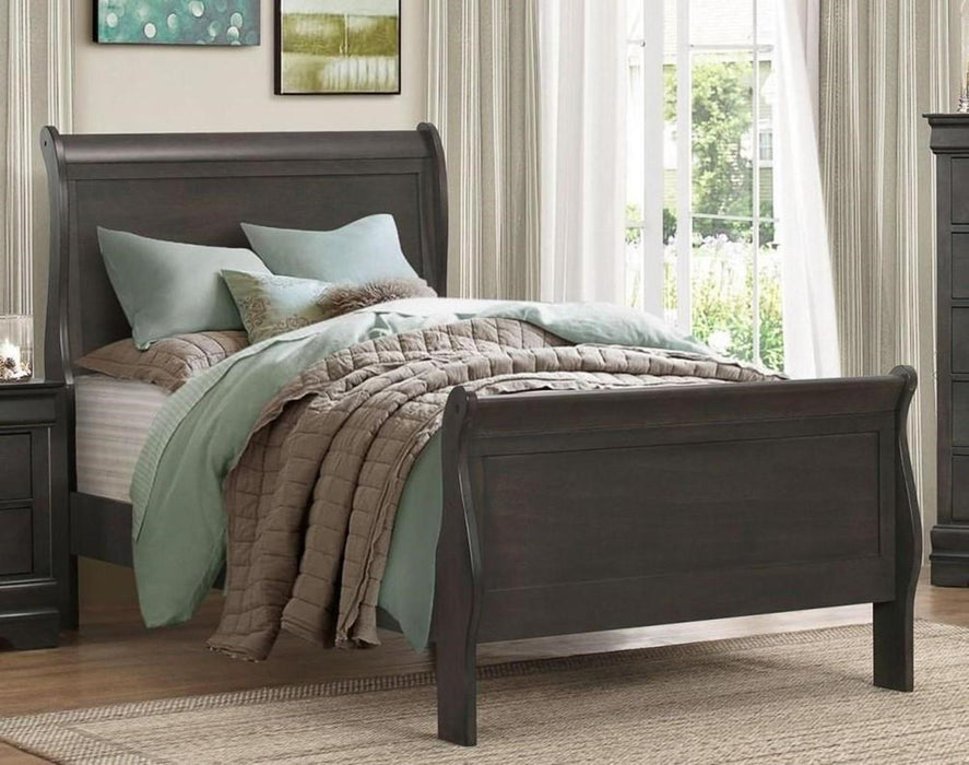 Homelegance Mayville Twin Sleigh Bed in Gray