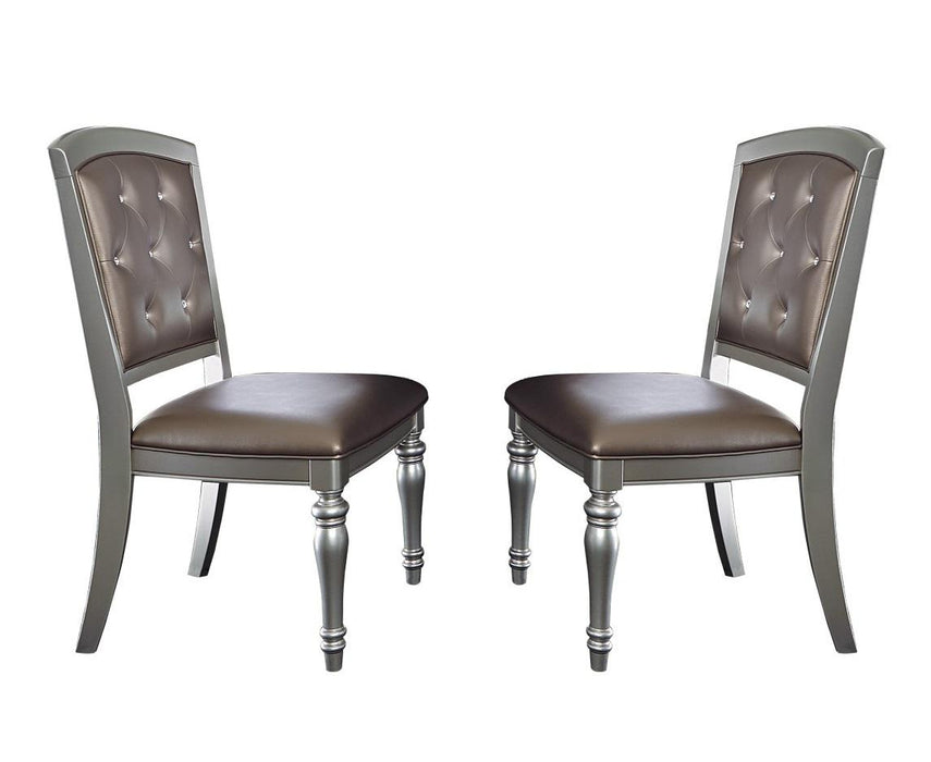 Homelegance Orsina Side Chair in Silver (Set of 2)