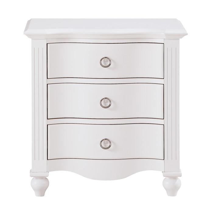 Meghan 3 Drawer Nightstand in White 2058WH-4 image