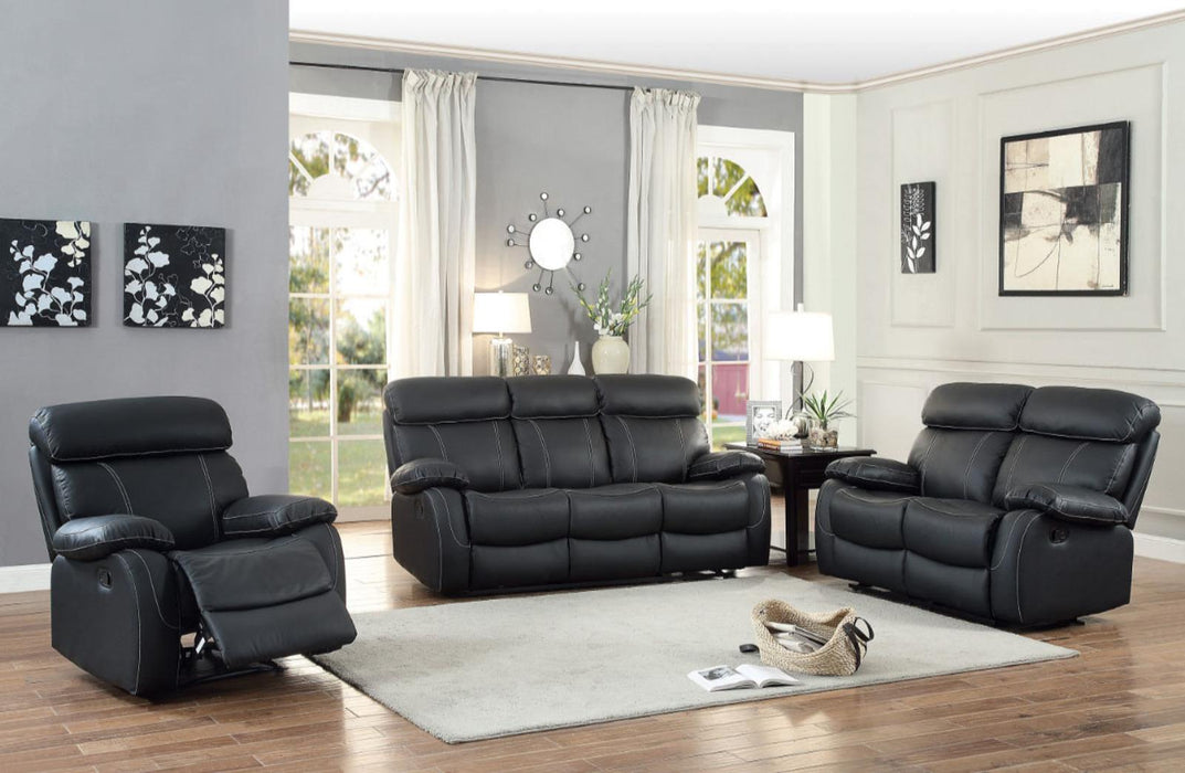 Pendu Double Reclining Loveseat in Black 8326BLK-2