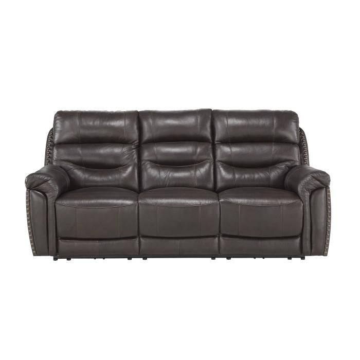 Homelegance Furniture Lance Power Double Reclining Sofa with Power Headrests in Brown image