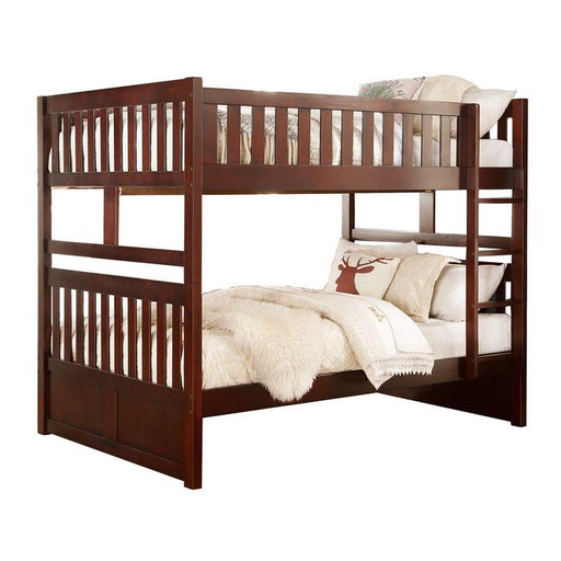 Homelegance Rowe Full/Full Bunk Bed w/ Twin Trundle in Dark Cherry B2013FFDC-1*R image