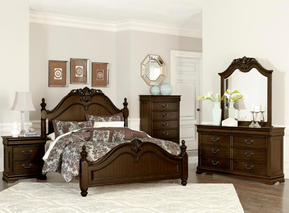 Mont Belvieu King Panel Bed in Dark Cherry