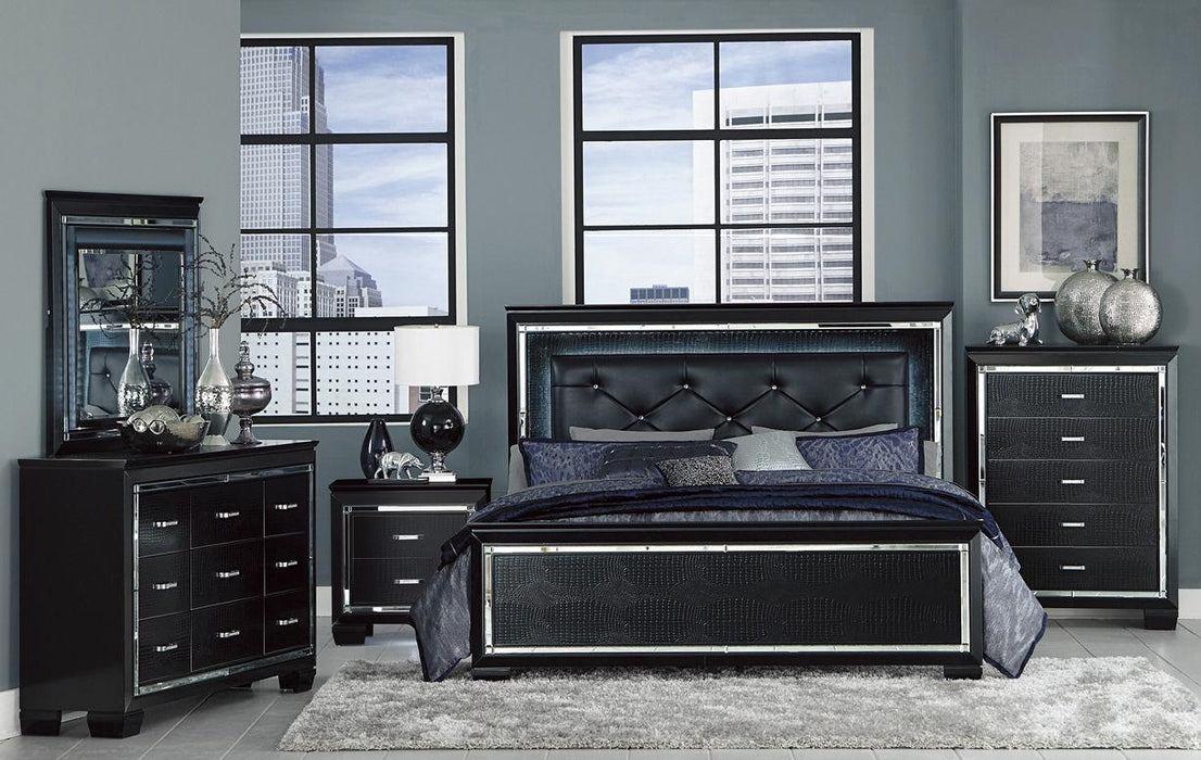 Allura King Panel Bed in Black