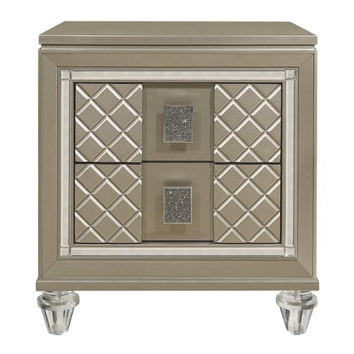 Homelegance Furniture Youth Loudon 2 Drawer Nightstand in Champagne Metallic B1515-4 image