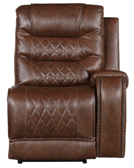 Putnam Power Right Side Reclining Chair with USB Port in Brown 9405BR-RRPW