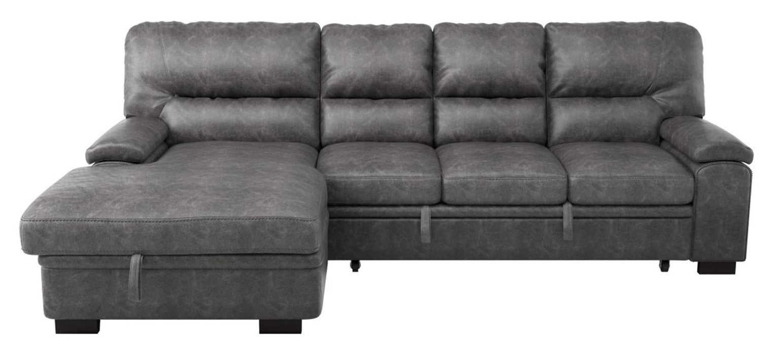 Michigan Sectional with Pull Out Bed and Left Chaise in Dark Gray